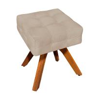 Kit 01 Poltrona E 01 Puff Elisa Suede Bege - 1