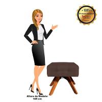 Kit 01 Poltrona E 01 Puff Elisa Suede Marrom