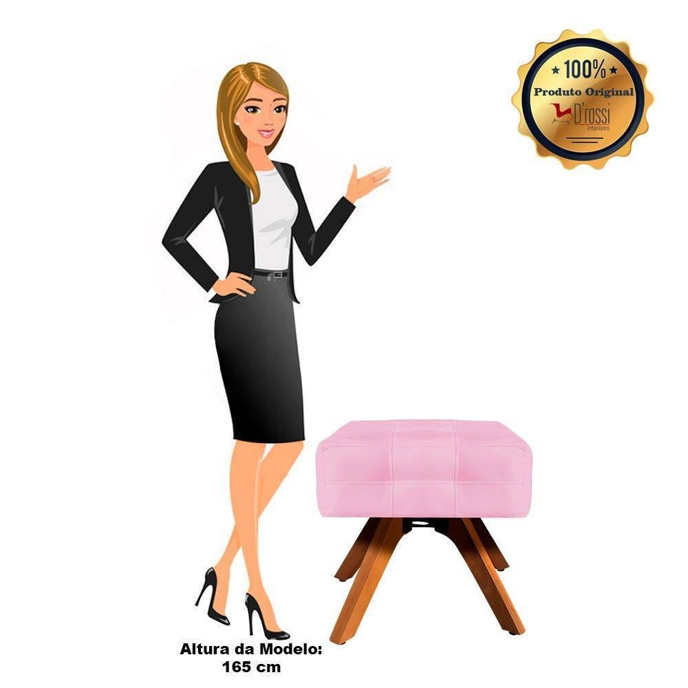 Kit 01 Poltrona E 01 Puff Elisa Suede Rosa Bebê - 2
