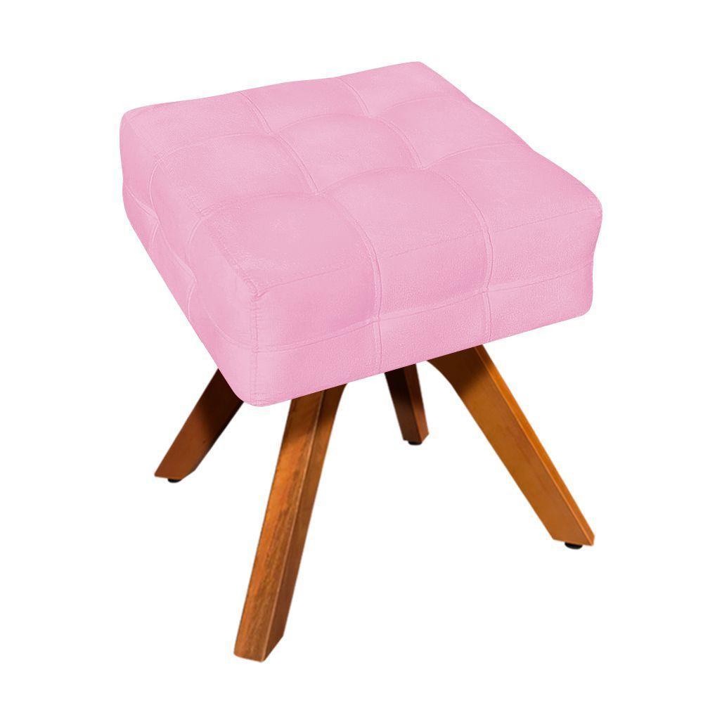 Kit 01 Poltrona E 01 Puff Elisa Suede Rosa Bebê - 5