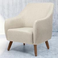 Kit 02 Poltronas Com Pés Em Madeira Paloma Linho Bege C-466 - 7