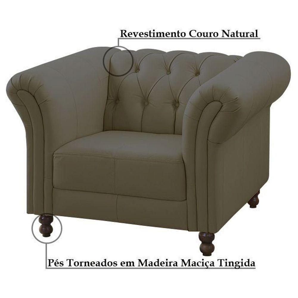 Kit 02 Poltronas Decorativa Bérgamo Couro Fendi - 2