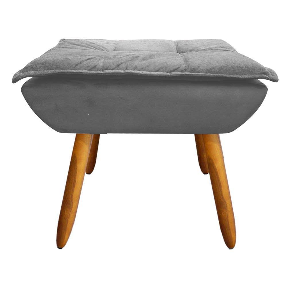 Kit 01 Poltrona Opala Com 01 Puff Opala Suede Grafite - 7