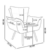 Kit 01 Poltrona Opala Com 01 Puff Opala Suede Grafite - 8