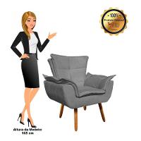 Kit 01 Poltrona Opala Com 01 Puff Opala Suede Grafite - 9