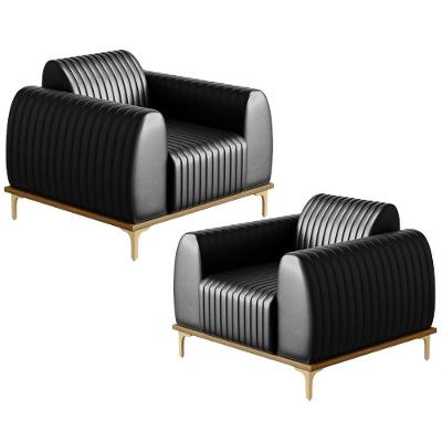 Kit 2 Poltronas Molino D02 Corano Preto Lyam Decor