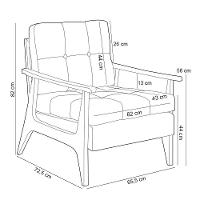 Kit 02 Poltronas Encosto Ripado Emília B04 Linho Chumbo - 14