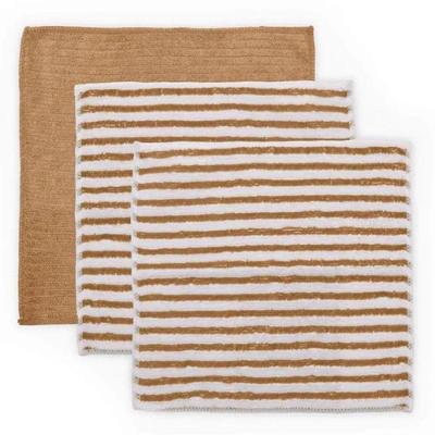 Kit Pano Multiuso Enxuga E Limpa Microfibra 3 Pçs Terracota