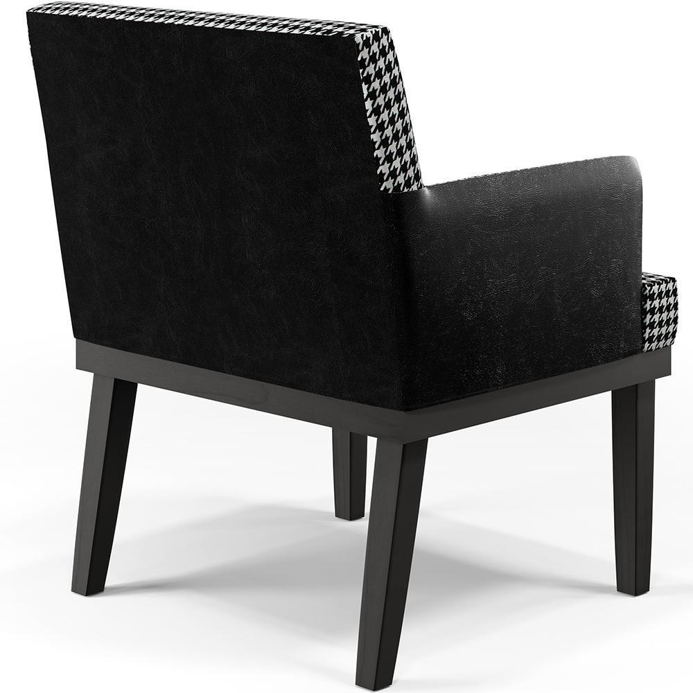 Kit 02 Poltronas Base Preto Suede Pied Poule Preto - 3