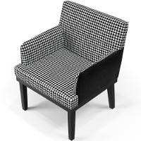 Kit 02 Poltronas Base Preto Suede Pied Poule Preto