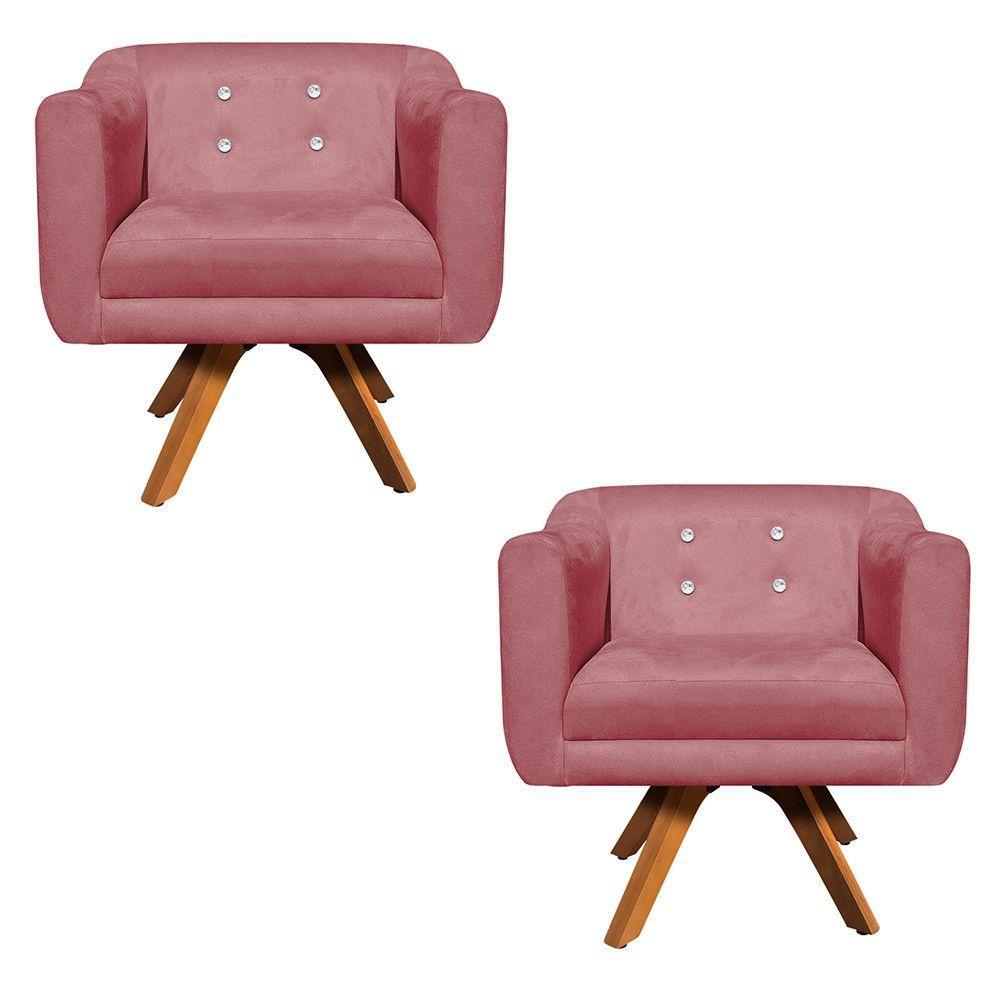 Kit 02 Poltronas Giratória Julia Rose - 2