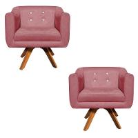 Kit 02 Poltronas Giratória Julia Rose - 2