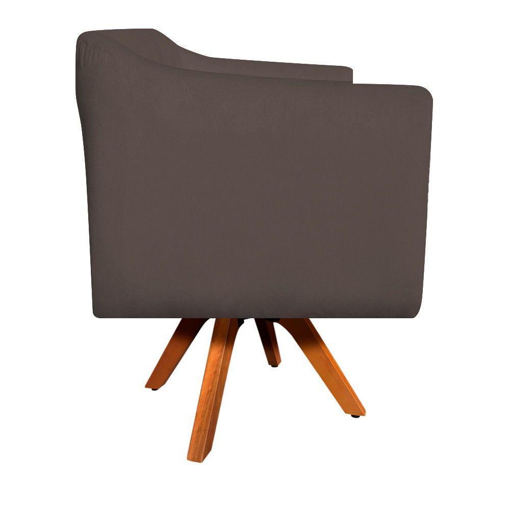 Kit 02 Poltronas Giratória Julia Marrom - 4