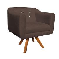 Kit 02 Poltronas Giratória Julia Marrom - 5