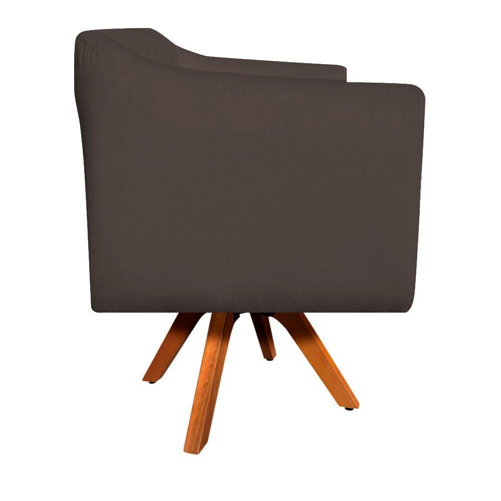 Kit 02 Poltronas Giratória Julia Marrom - 4