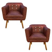 Kit 02 Poltronas Julia Corano Nozes Strass - 1