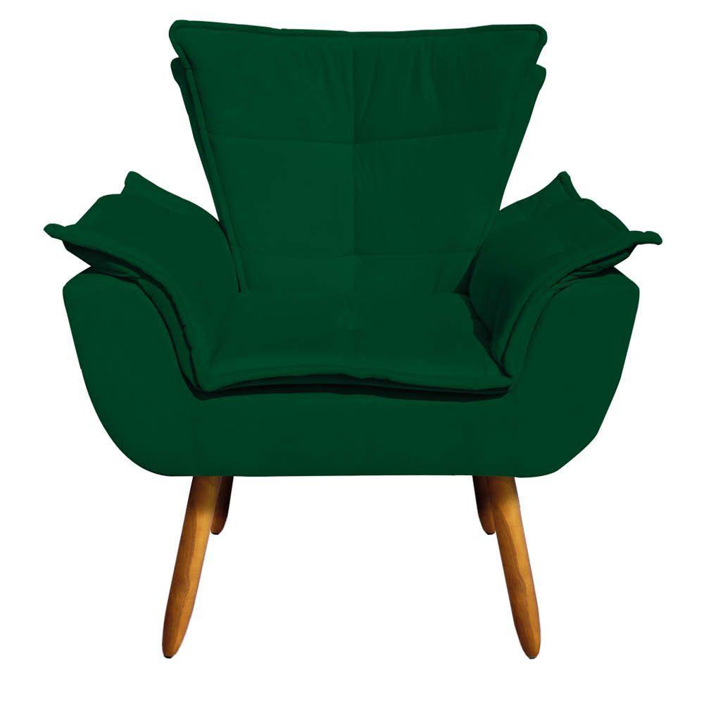 Kit 02 Poltronas Opala Com 01 Puff Opala Suede Verde - 4