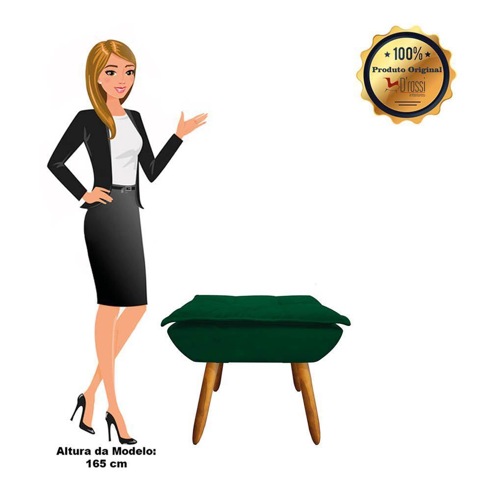 Kit 02 Poltronas Opala Com 01 Puff Opala Suede Verde - 7