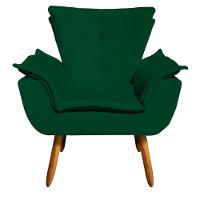 Kit 02 Poltronas Opala Com 01 Puff Opala Suede Verde