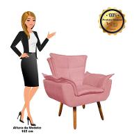 Kit 02 Poltronas Opala Com 01 Puff Opala Suede Rose - 3