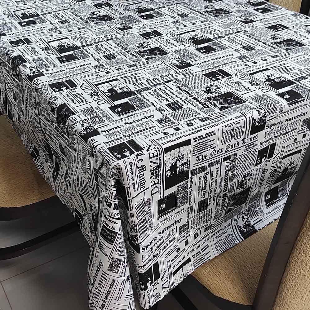 Toalha De Mesa Térmica Impermeável 1,50M X 2,50M Para Mesa 6 A 8 Cadeiras - Jornal - 2