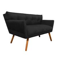 Kit 1 Namoradeira e 1 Poltrona Anitta Suede Preto - Drossi