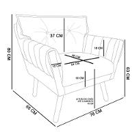 Kit 1 Namoradeira e 1 Poltrona Anitta Suede Preto - Drossi - 6
