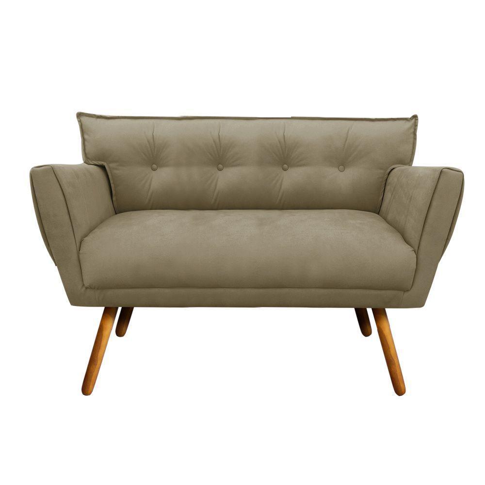 Kit 1 Namoradeira e 1 Poltrona Anitta Suede Marrom Rato - 2