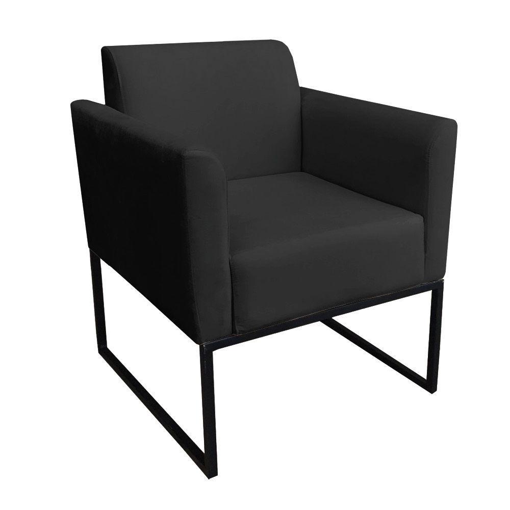 Kit 1 Namoradeira e 1 Poltrona Marisa Suede Preto - Drossi - 2