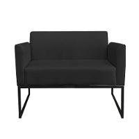 Kit 1 Namoradeira e 1 Poltrona Marisa Suede Preto - Drossi - 5