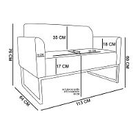 Kit 1 Namoradeira E 1 Poltrona Marisa Suede Marrom Rato - 13