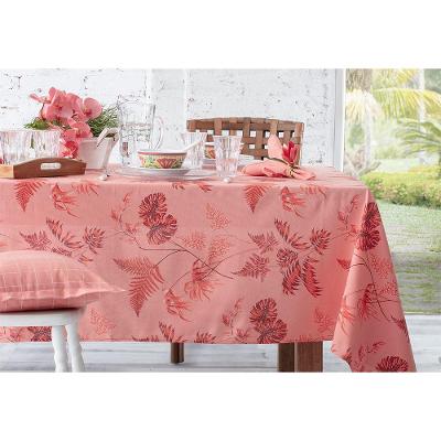 Toalha Mesa Retangular Panamá Tropical Coral 160x220cm Naturalle