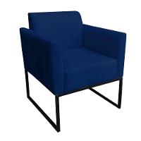 Kit 1 Namoradeira e 1 Poltrona Marisa Suede Azul Marinho - 2