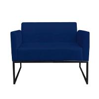 Kit 1 Namoradeira e 1 Poltrona Marisa Suede Azul Marinho - 5