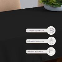 Toalha Mesa Basica 8 Lugares Oxford Preto