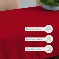 Toalha Mesa Basica 6 Lugares Oxford Vermelho - 2