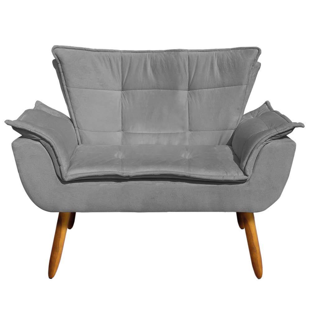 Kit 1 Namoradeira e 1 Poltrona Giratória Opala Suede Grafite - 4