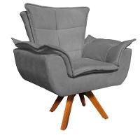 Kit 1 Namoradeira e 1 Poltrona Giratória Opala Suede Grafite - 3