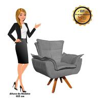 Kit 1 Namoradeira e 1 Poltrona Giratória Opala Suede Grafite - 8