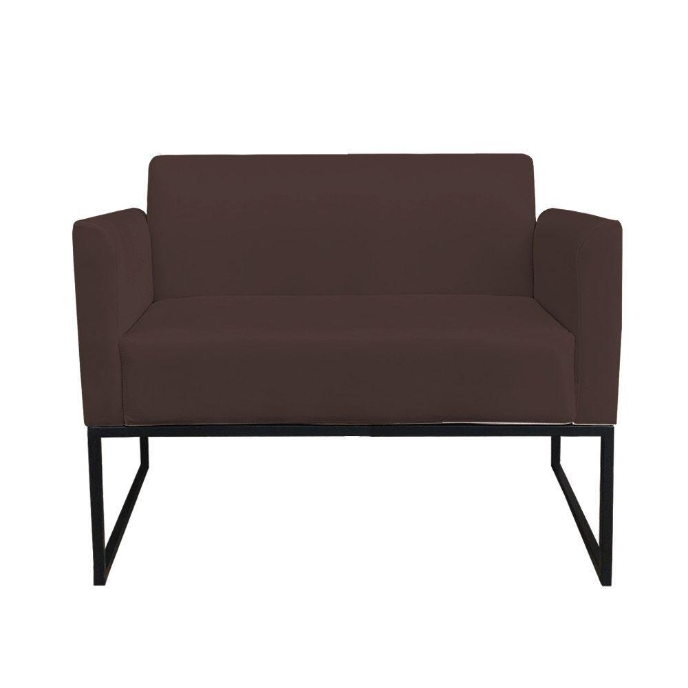 Kit 1 Namoradeira E 1 Poltrona Marisa Suede Marrom - 5