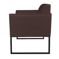 Kit 1 Namoradeira E 1 Poltrona Marisa Suede Marrom - 6