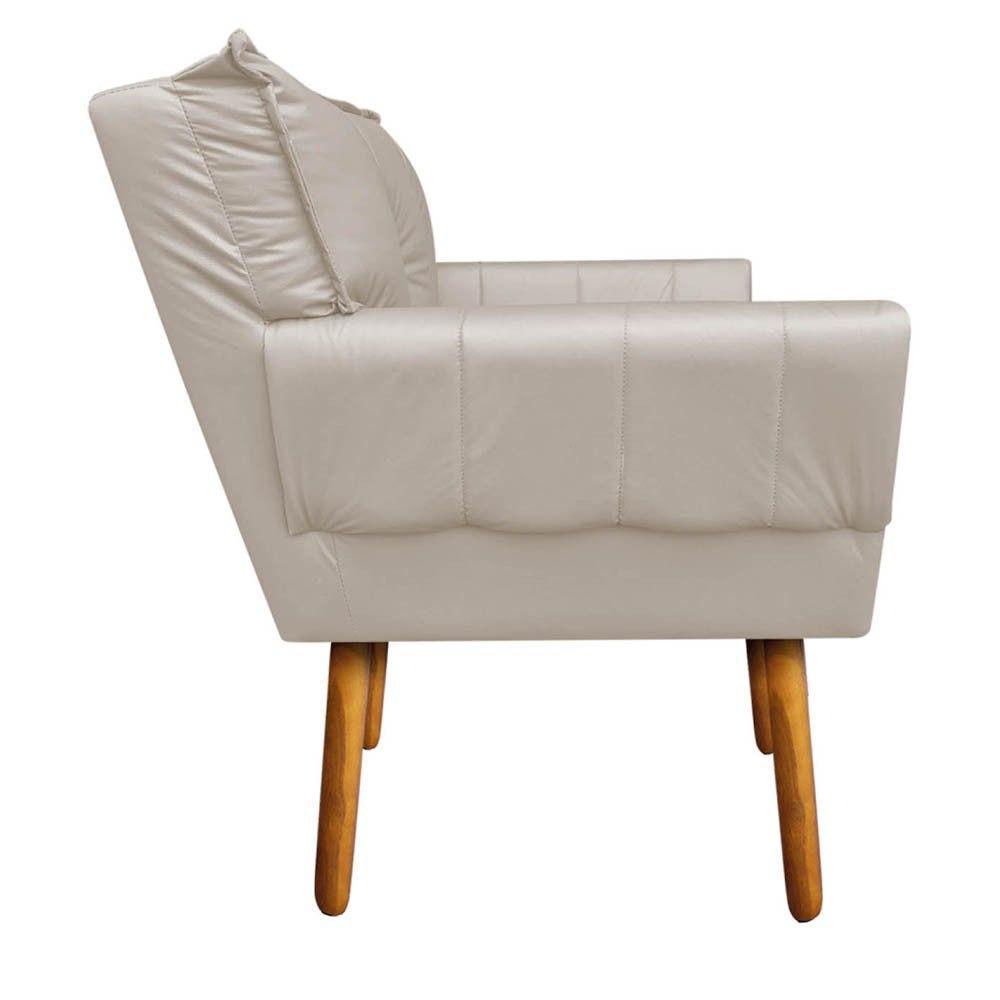 Kit 1 Namoradeira e 2 Poltronas Anitta Corino Bege - Drossi - 3