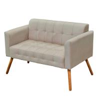 Kit 1 Namoradeira e 2 Poltronas Elisa Suede Bege - 3