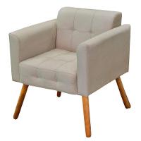 Kit 1 Namoradeira e 2 Poltronas Elisa Suede Bege - 6