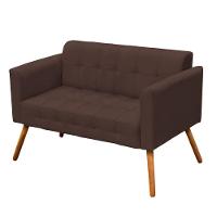 Kit 1 Namoradeira e 1 Poltrona Giratória Elisa Suede Marrom