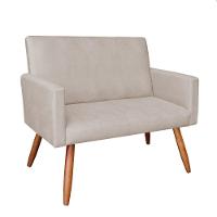 Kit 1 Namoradeira com 2 Poltronas e 02 Puffs Larissa Bege - 2