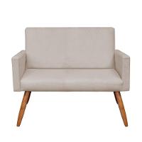 Kit 1 Namoradeira com 2 Poltronas e 02 Puffs Larissa Bege