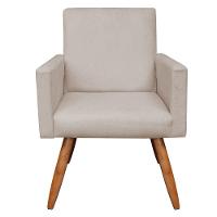 Kit 1 Namoradeira com 2 Poltronas e 02 Puffs Larissa Bege - 5