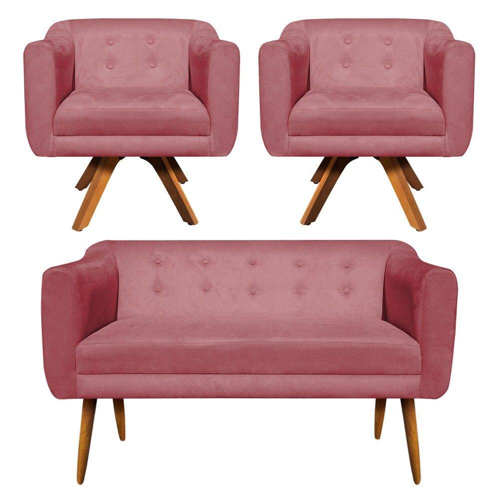Kit Namoradeira 2 Lugares E 2 Poltronas Julia Rose - 1