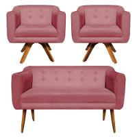 Kit Namoradeira 2 Lugares E 2 Poltronas Julia Rose - 1